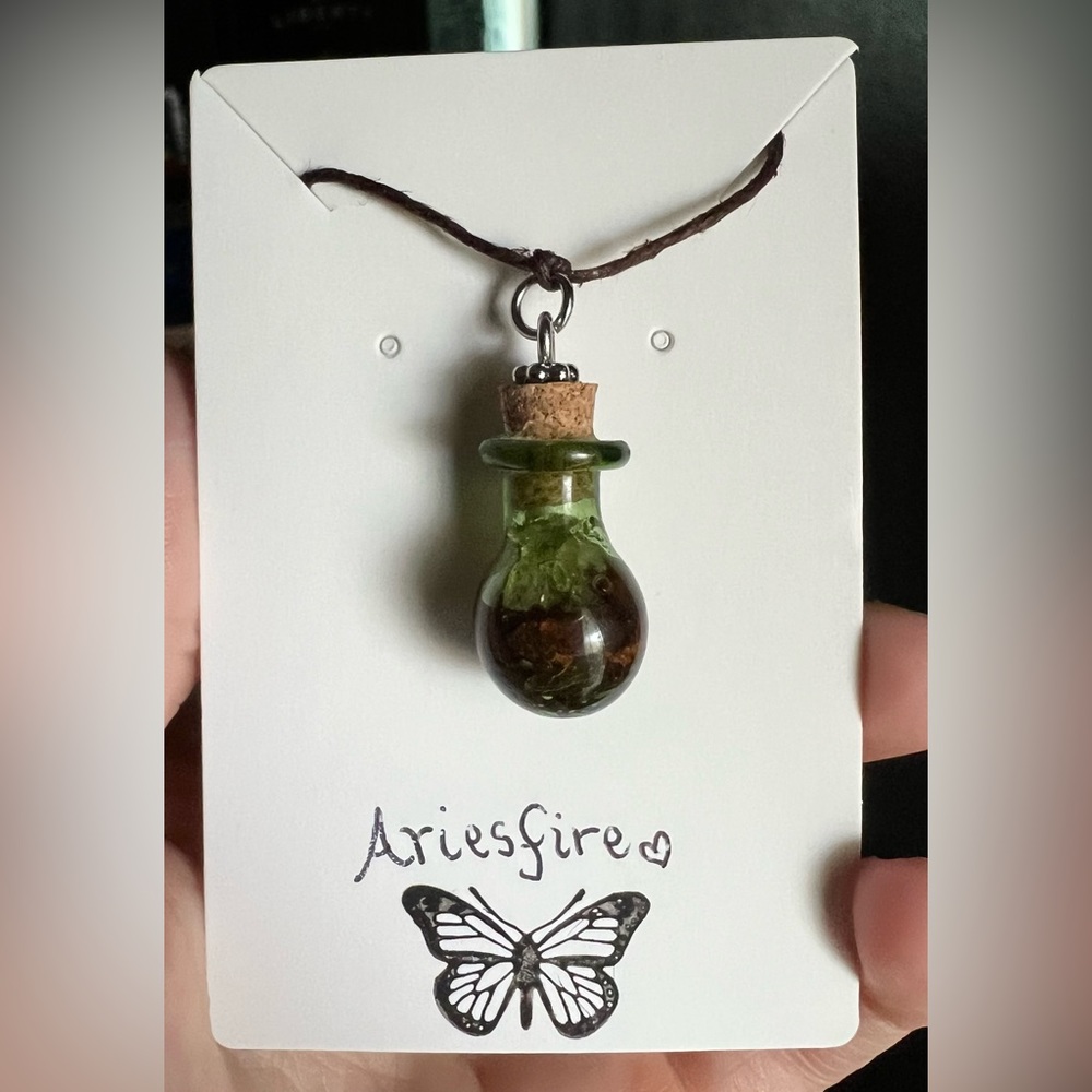 Money honey spell jar necklace/car charm
